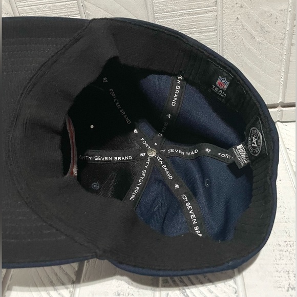 NFL Team Apparel Chicago Bears Logo ‘47 Brand Navy Closer Stretch Fit Hat Cap OS - Picture 7 of 9